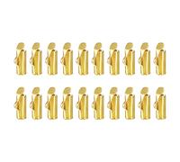 sourcing map 20pcs Sli sur Fin Fermoirs, 8 mm Tube Balle Perle Glissière Ondulation Fins pour Multi-brin DIY Artisanat Fabrication, Or Ton