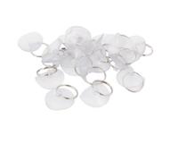 sourcing map 20Pcs Ventouses Crochet Anti-collision Transparente en PVC pour serviette salle de bain Verre Bureau Maison Coussinet 30 mm Bleu