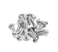 sourcing map 20pcs vis Six pans Creux m6x20mm Fixation Moto Plaque Licence Ton argenté