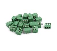 sourcing map 20Pcs ZB350 AC300V 10A 3P vis Pas 3.5mm Borniers vert Connect PCB