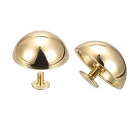 sourcing map 20x9mm Rivets Tête Rond Vis Dos Creux Cuir Goujons Doré 8 Ensembles