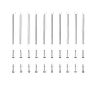 sourcing map 21x1mm INOX Acier Tube Friction Goupilles Montre Sangle Pression Barres Goupille avec Rivet Se termine Bande Fermoir Boucle 10 Pcs