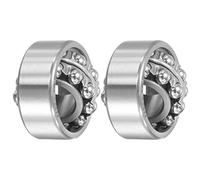 sourcing map 2202 Auto-alignement Bille Roulements 15mm Alésage 35mm OD 14mm Épaisseur Double Rangée Ouvert Type Chrome Acier 2pcs