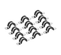 sourcing map 22pcs 22mm Collier de Serrage Caoutchouc Amorti 304 Inox Acier Attache Grillage Rigide Clip Fixation Sangle pour Tube Tuyau