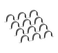 sourcing map 22pcs 63mm Collier de Serrage Caoutchouc Amorti 304 Inox Acier Attache Grillage Rigide Clip Fixation Sangle pour Tube Tuyau