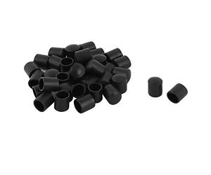 sourcing map 22pcs Embout Pied Chaise Bouchon Tampon Capuchon Protection Jambe Meuble Plancher Ronde en Caoutchouc Noir Tube Diamètre 10mm