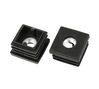 sourcing map 23mm x 23mm x M8 Fileté Carré Tube Inserts Bouchons Protecteurs 2pcs