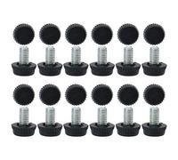 sourcing map 24 Pcs Pieds de Nivellement Meuble Réglable M6 x 10 x 15mm