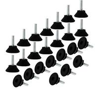 sourcing map 24 Pcs Pieds de Nivellement Meuble Réglable M6 x 17 x 24mm Pied de Meuble, Protecteur de Sol pour Machine, Meuble, Table, Bureau
