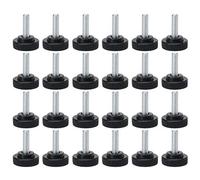 sourcing map 24 Pcs Pieds de Nivellement Meuble Réglable M8 x 25 x 30mm