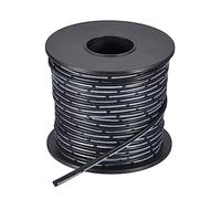sourcing map 24AWG Silicone Ruban Câble 2Broche 24 Jauge Plat Câble Flexible Silicone Fil 30m/100ft Noir Toronné Étain Cuivre Fil pour Modèle Avion, Modèle Voiture, Électrique Appareil
