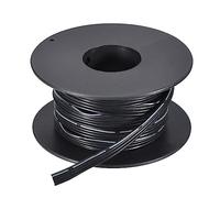 sourcing map 24AWG Silicone Ruban Câble 4Broche 24 Jauge Plat Câble Souple Silicone Fil 6m/20ft Noir Toronné Étain Cuivre Fil