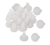 sourcing map 24pcs 7mm Tige Blanche Pare-Chocs Meuble de Patio intégré Haut de Verre