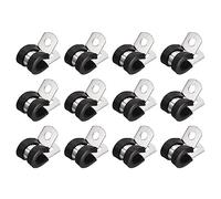 sourcing map 24pcs (8mm) Collier de Serrage 304 Inox Acier Caoutchouc Amorti Isolé Attache Grillage Rigide Sangle Clip Fixation Tube Tuyau