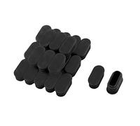 sourcing map 24pcs Bouchon Pied de Chasie Embout Capuchon Jambe Tube Insert Table Meuble Protection Plastique Noir Ovale 16mm X 34mm