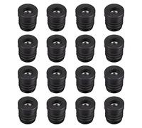 Sourcing Map 24pcs Encarts pour Rond Tubes avec M6 Filetage, pour 19mm/0.75" OD Rond Noir Plastique Bouchon Roulette Insérer Chaise Fin Capuchon Fourniture Jambe Brancher