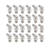 sourcing map 24pcs Graisseur M8x1 Coudé 45° Nickelé pour Auto Moto | Matériau Métal, Bille À Ressort, Pas De Fuite, Polyvalent, Pour Camion Et Utilisations Industrielles