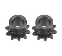 sourcing map #25 Chaîne Rouleau Pignon, 10mm Alésage 1/4" Pas 10 Dent Simple Brin Chaîne Pignon, C45 Carbone Acier 25 Rouleau Chaîne Pignon avec Ensemble Vis pour ISO 04C Chaîne, 2pcs