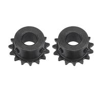 sourcing map #25 Chaîne Rouleau Pignon, 12mm Alésage 1/4" Pas 15 Dent Simple Brin Chaîne Pignon, C45 Carbone Acier 25 Rouleau Chaîne Pignon avec Ensemble Vis pour ISO 04C Chaîne, 2pcs