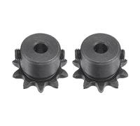 sourcing map #25 Chaîne Rouleau Pignon, 5mm Alésage 1/4" Pas 10 Dent Simple Brin Chaîne Pignon, C45 Carbone Acier 25 Rouleau Chaîne Pignon avec Ensemble Vis pour ISO 04C Chaîne, 2pcs