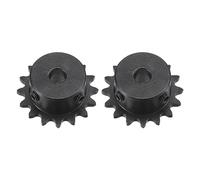 sourcing map #25 Chaîne Rouleau Pignon, 6mm Alésage 1/4" Pas 16 Dent Simple Brin Chaîne Pignon, C45 Carbone Acier 25 Rouleau Chaîne Pignon avec Ensemble Vis pour ISO 04C Chaîne, 2pcs