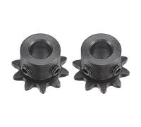 sourcing map #25 Chaîne Rouleau Pignon, 8mm Alésage 1/4" Pas 10 Dent Simple Brin Chaîne Pignon, C45 Carbone Acier 25 Rouleau Chaîne Pignon avec Ensemble Vis pour ISO 04C Chaîne, 2pcs