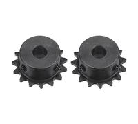 sourcing map #25 Chaîne Rouleau Pignon, 8mm Alésage 1/4" Pas 15 Dent Simple Brin Chaîne Pignon, C45 Carbone Acier 25 Rouleau Chaîne Pignon avec Ensemble Vis pour ISO 04C Chaîne, 2pcs