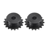 sourcing map #25 Chaîne Rouleau Pignon, 8mm Alésage 1/4" Pas 18 Dent Simple Brin Chaîne Pignon, C45 Carbone Acier 25 Rouleau Chaîne Pignon avec Ensemble Vis pour ISO 04C Chaîne, 2pcs