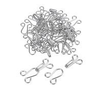 sourcing map 25 Ensembles Couture grappin et Yeux Fermeture Ensemble, Cuivre Métal Rouille Preuve 29mmx11.5mm Large Argent Ton Soutien-gorge grappin Remplacement pour Pantalon Jupe Robe