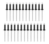 sourcing map 25 Pcs Aveugle Rivets 3.2mm x 12.7mm Nylon Rivet Attache Noir | pour PC Panneau Pare-Chocs Garniture Panneau Support