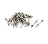 sourcing map M2 x 25mm Tête Cruciforme Vis Ecrous avec Rondelles 304 acier inoxydable 25 sets