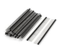 sourcing map 25Pcs 2.54mm Pas 1x40 40-Broche Mâle Droit Broche Entêtes Bande 16mm