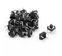 sourcing map 25pcs 6x6x8mm Round Pushbutton 4 Pins Surface Mounted Devices SMT Momentary Tactile Switch