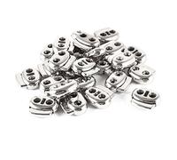 sourcing map 25pcs Arrêt de Cordon Serrure de Cordon Verrou de Cordon à Ressort bloqué Cordon Glisser Cordon pour Vêtement Sac Lacet Camping 5,2 mm de diamètre à double trou