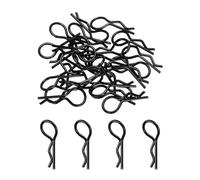 sourcing map 25Pcs Clips de Carrosserie RC R Pins Courbés à Ressort pour Tous les Modèles de Voitures RC à l'Échelle 1/8 1/10 Pièces de Rechange de Coque de Camion (Noir)