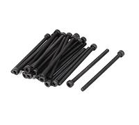 sourcing map 25pcs M3 x 50 mm Vis à Tête Cylindrique à Six Pans Creux Tête Hexagonale Boulon Filetage complet Noir