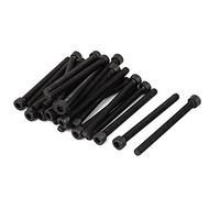 sourcing map 25pcs M5 x 60 mm Vis à Tête Cylindrique à Six Pans Creux Tête Hexagonale Boulon Filetage complet Noir