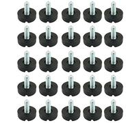 sourcing map 25pcs Pieds de Nivellement Meuble Réglable Pied Réglable Patin de Meuble Jambe Pied de Table Chaise Base Protection Plancher Plastique Glisse filleté mâle M6 x 15mm