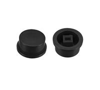 sourcing map 25Pcs Plastique 13.5x7.5mm Verrouillage Bouton Poussoir Tactile Interrupteur Capuchons Couverture Cabochons Protecteur Noir