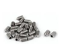 sourcing map 25pcs pour Poignée de Porte Vis Sans Tête M5 x 10mm Argenté | Vis Pointeau Conique, Hexagonale