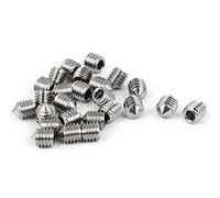 sourcing map 25Pcs Vis Pointeau Conique Sans Tête M5 x 6mm Réglage Argenté
