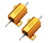 sourcing map 25W 2k Ohm Aluminium Résistance de puissance bobiné à montage sur châssis, Ton or, 2pcs