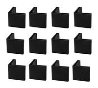 sourcing map 25x25mm Angle Fer Patin L Forme Plastique Jambe Couvert Protect Noir 12 Pcs