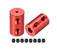 sourcing map 2mm à 5mm Alésage Coupleur Arbre Moteur Rigide Couplage Ensemble Vis L20XD12 Aluminium Alliage Connecteur Accessoire Rouge 2pcs