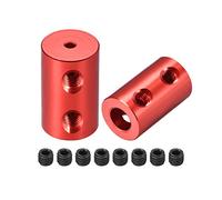 sourcing map 2mm à 6mm Alésage Coupleur Arbre Moteur Rigide Couplage Ensemble Vis L20XD12 Aluminium Alliage Connecteur Accessoire Rouge 2pcs