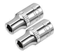 sourcing map 2pc 1/4po 5mm Cr-V 6 points douille