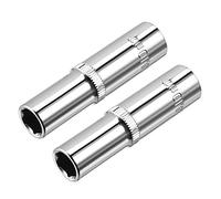 sourcing map 2pc 3/8 pouce 10mm Cr-V Douille 6 pans profonde