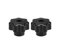 sourcing map 2pc Poignée Bouton Étoile Dia 39mm M8 Insert en laiton noir fil Fem