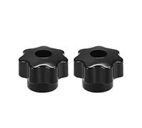 sourcing map 2pc Poignée Bouton Étoile M6 Insert en laiton Dia, fil Fem noir en bakélite