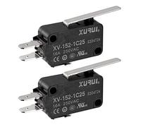 sourcing map 2Pc xv-152-1C25 Noir Spdt No+Nc Action Levier Microrupteur